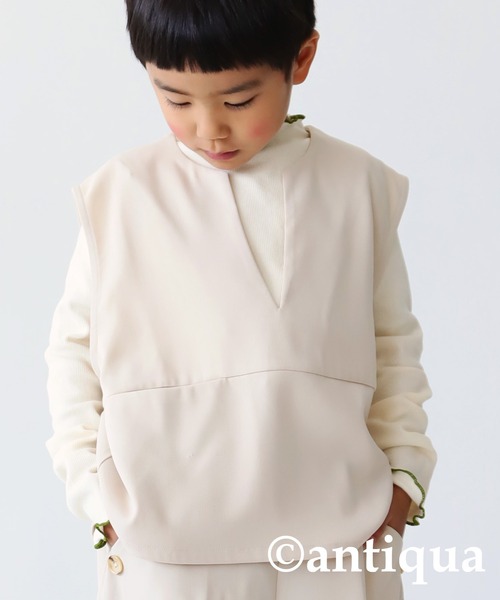antiqua（アンティカ）の「Ｖネックベスト（ベスト・キッズ・ライトベージュ/ブラック・130/140/150/160）」の20枚目の写真