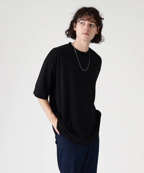 tk.TAKEO KIKUCHI（ティーケータケオキクチ）の「◆Vチェーンネックレス付き半袖カットソー（Tシャツ/カットソー・メンズ・ブラック/オフホワイト・02/03）」の15枚目の写真