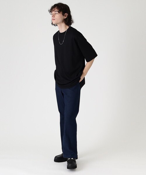 tk.TAKEO KIKUCHI（ティーケータケオキクチ）の「◆Vチェーンネックレス付き半袖カットソー（Tシャツ/カットソー・メンズ・ブラック/オフホワイト・02/03）」の16枚目の写真