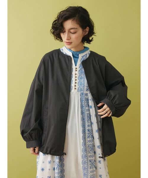 CRAFT STANDARD BOUTIQUE(クラフトスタンダードブティック)の「ノーカラーZIPブルゾン(ブルゾン・レディース・カーキ/チャコールグレー/ベージュ・M/L)」の5枚目の写真