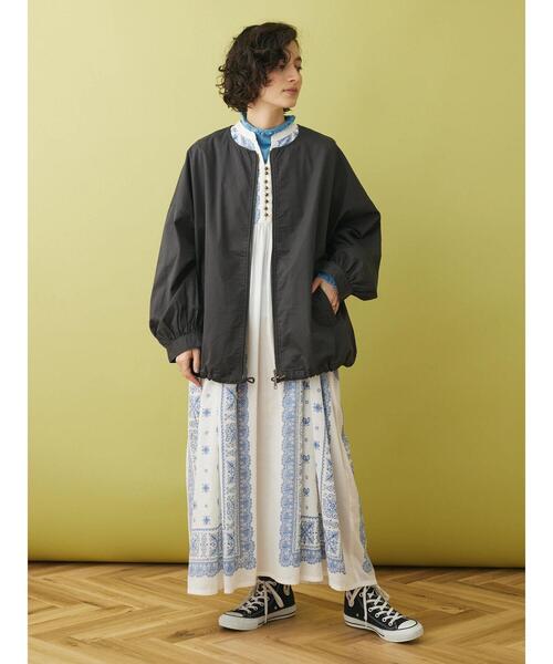 CRAFT STANDARD BOUTIQUE(クラフトスタンダードブティック)の「ノーカラーZIPブルゾン(ブルゾン・レディース・カーキ/チャコールグレー/ベージュ・M/L)」の6枚目の写真