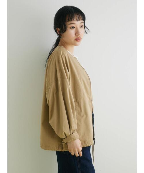 CRAFT STANDARD BOUTIQUE(クラフトスタンダードブティック)の「ノーカラーZIPブルゾン(ブルゾン・レディース・カーキ/チャコールグレー/ベージュ・M/L)」の10枚目の写真
