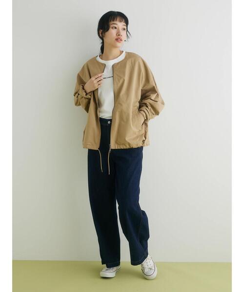 CRAFT STANDARD BOUTIQUE(クラフトスタンダードブティック)の「ノーカラーZIPブルゾン(ブルゾン・レディース・カーキ/チャコールグレー/ベージュ・M/L)」の11枚目の写真
