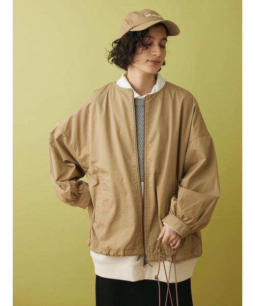 CRAFT STANDARD BOUTIQUE(クラフトスタンダードブティック)の「ノーカラーZIPブルゾン(ブルゾン・レディース・カーキ/チャコールグレー/ベージュ・M/L)」の12枚目の写真