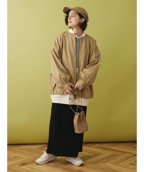 CRAFT STANDARD BOUTIQUE(クラフトスタンダードブティック)の「ノーカラーZIPブルゾン(ブルゾン・レディース・カーキ/チャコールグレー/ベージュ・M/L)」の15枚目の写真