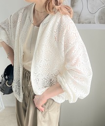 《JaVaジャバ コラボ》コーデの格上げ。レース柄シアーブルゾン