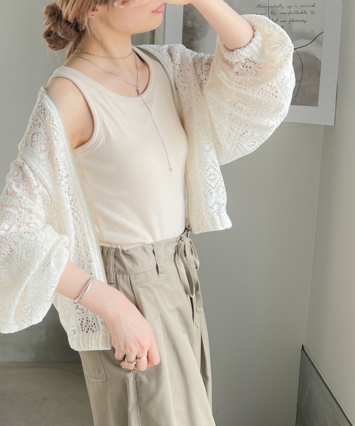 Java(ジャバ)の「《JaVaジャバ コラボ》コーデの格上げ。レース柄シアーブルゾン(ブルゾン・レディース・ブラック/オフホワイト・LARGE/MEDIUM/SMALL/X-LARGE)」の18枚目の写真