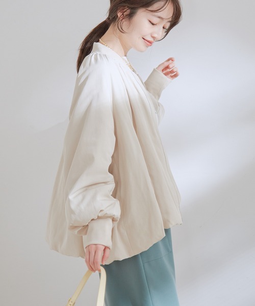 VIS(ビス)の「【洗える】ギャザーバルーンシルエットMA-1(MA-1・レディース・ベージュ系その他/ブルー系その他・FREE)」の20枚目の写真