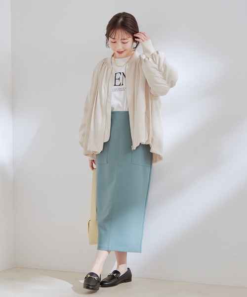 VIS(ビス)の「【洗える】ギャザーバルーンシルエットMA-1(MA-1・レディース・ベージュ系その他/ブルー系その他・FREE)」の21枚目の写真
