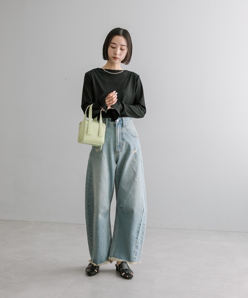 mystic（ミスティック）の「ランダムリブシアープルオーバー（Tシャツ/カットソー・レディース・オフホワイト/ブルー/ブラック・FREE）」の13枚目の写真