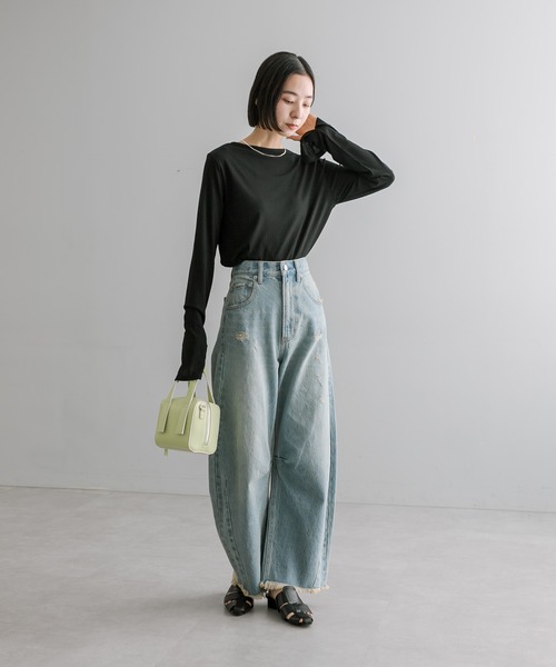 mystic（ミスティック）の「ランダムリブシアープルオーバー（Tシャツ/カットソー・レディース・オフホワイト/ブルー/ブラック・FREE）」の20枚目の写真