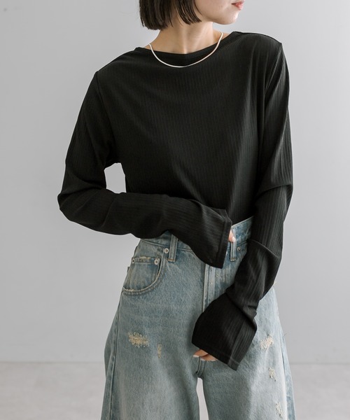 mystic（ミスティック）の「ランダムリブシアープルオーバー（Tシャツ/カットソー・レディース・オフホワイト/ブルー/ブラック・FREE）」の17枚目の写真