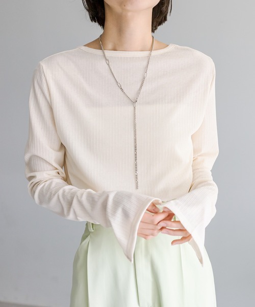 mystic（ミスティック）の「ランダムリブシアープルオーバー（Tシャツ/カットソー・レディース・オフホワイト/ブルー/ブラック・FREE）」の14枚目の写真