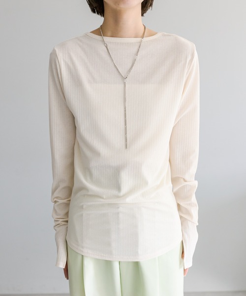 mystic（ミスティック）の「ランダムリブシアープルオーバー（Tシャツ/カットソー・レディース・オフホワイト/ブルー/ブラック・FREE）」の18枚目の写真