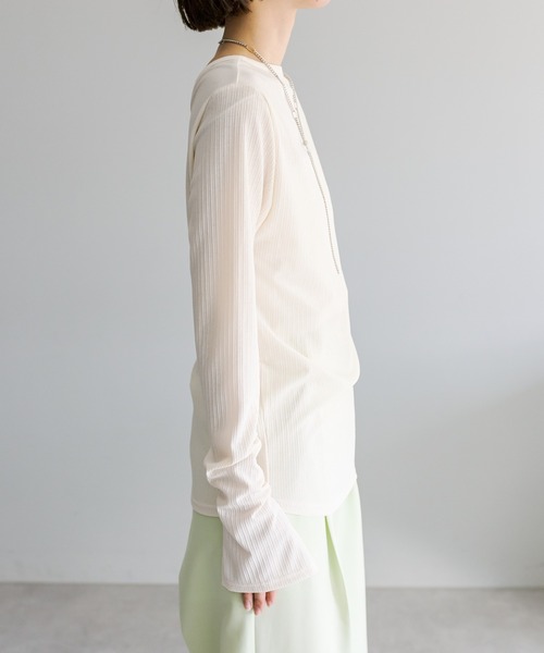 mystic（ミスティック）の「ランダムリブシアープルオーバー（Tシャツ/カットソー・レディース・オフホワイト/ブルー/ブラック・FREE）」の12枚目の写真