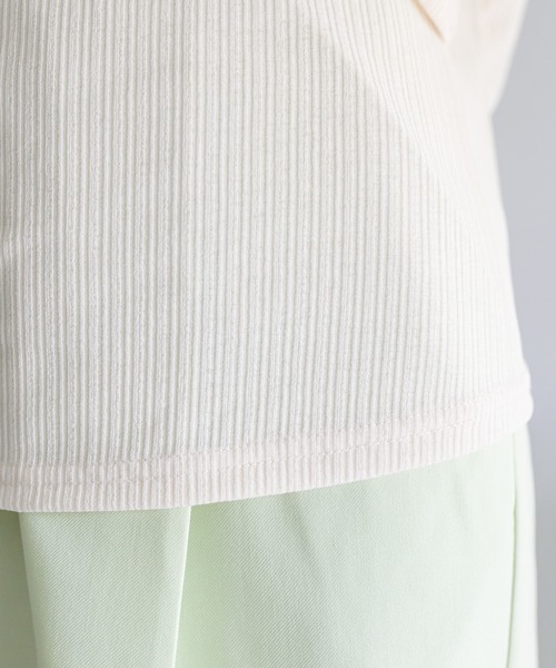 mystic（ミスティック）の「ランダムリブシアープルオーバー（Tシャツ/カットソー・レディース・オフホワイト/ブルー/ブラック・FREE）」の9枚目の写真