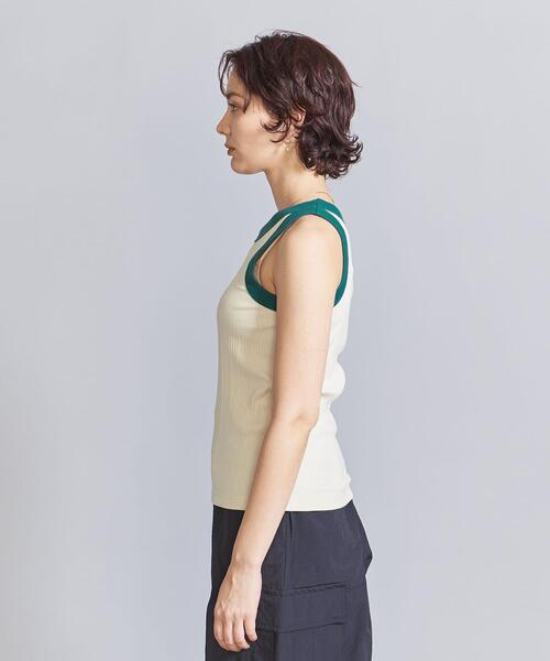 BEAUTY&YOUTH UNITED ARROWS（ビューティーアンドユースユナイテッドアローズ）の「コットン ランダムリブ リンガー タンクトップ（タンクトップ・レディース・ベージュ/グレー/オフホワイト・FREE）」の5枚目の写真