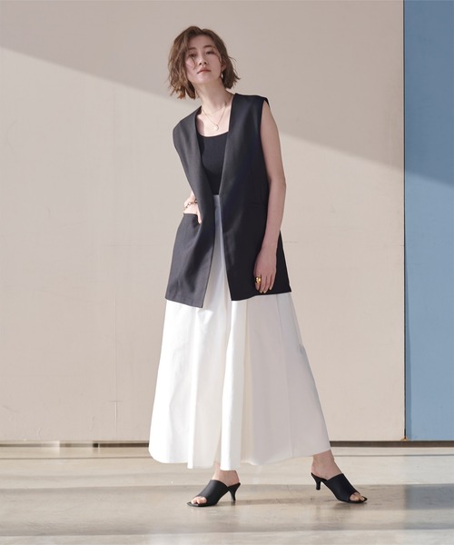 UR'S（ユアーズ）の「ﾀﾌﾀﾎﾞﾘｭｰﾑｷﾞｬｻﾞｰｽｶｰﾄ（スカート・レディース・グリーン/ホワイト系その他/ブラック/ホワイト・S/L/M）」の11枚目の写真