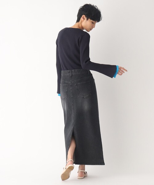 OPAQUE.CLIP（オペークドットクリップ）の「◆コットン混デニム タイトスカート（デニムスカート・レディース・ダークネイビー/チャコールグレー/ブルー・38/36）」の11枚目の写真