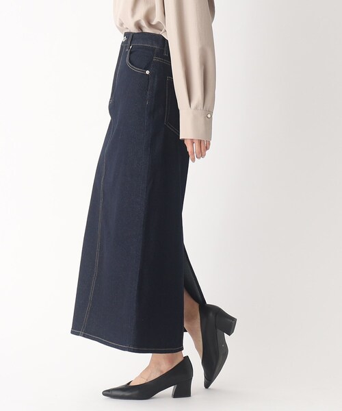 OPAQUE.CLIP（オペークドットクリップ）の「◆コットン混デニム タイトスカート（デニムスカート・レディース・ダークネイビー/チャコールグレー/ブルー・38/36）」の21枚目の写真