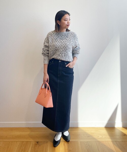 OPAQUE.CLIP（オペークドットクリップ）の「◆コットン混デニム タイトスカート（デニムスカート・レディース・ダークネイビー/チャコールグレー/ブルー・38/36）」の9枚目の写真