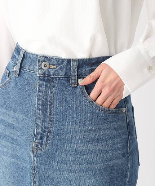 OPAQUE.CLIP（オペークドットクリップ）の「◆コットン混デニム タイトスカート（デニムスカート・レディース・ダークネイビー/チャコールグレー/ブルー・38/36）」の13枚目の写真