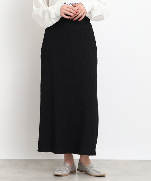 Cutie Blonde（キューティーブロンド）の「◆【今シーズン、ヘビロテな予感】ふくれジャカード Aラインスカート（スカート・レディース・サンドベージュ/アイボリー/ブラック・00）」の2枚目の写真