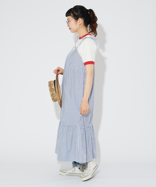 CHILD WOMAN(チャイルドウーマン)の「ブロードストライプ キャミワンピース(ワンピース・レディース・ブルー/レッド・FREE)」の18枚目の写真