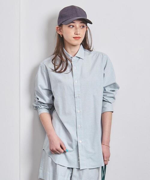 Baserange Ole Shirt ストライプ シャツ ライラック XS BASERANGE（ベースレンジ）の「＜BASERANGE＞OLE ストライプ シャツ
