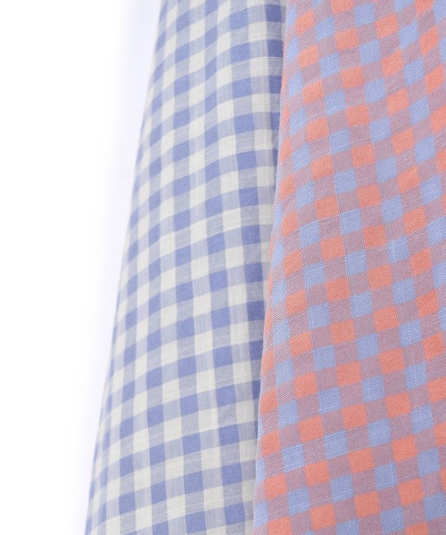 w closet(ダブルクローゼット)の「ギンガムフリルティアードキャミワンピース(ワンピース・レディース・ホワイト×ブルー/オレンジ系その他/ブラック×ベージュ/グリーン×ピンク/ブルー系その他/ブラウン系その他・FREE)」の18枚目の写真