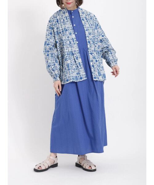 sm2rhythm（サマンサモスモスリズム）の「プリントタックチュニックブラウス（シャツ/ブラウス・レディース・ブラック/ブルー/イエロー・ﾌﾘ-）」の12枚目の写真