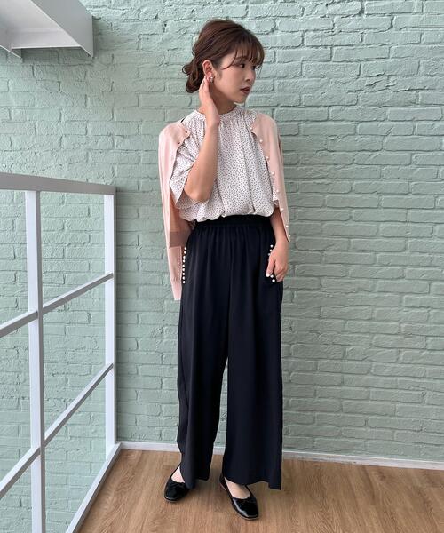 couture brooch(クチュールブローチ)の「◆【前後2WAY】ギャザーフレアー袖ブラウス(シャツ/ブラウス・レディース・ブラック/アイボリー/ホワイト系3・40/38/42)」の14枚目の写真