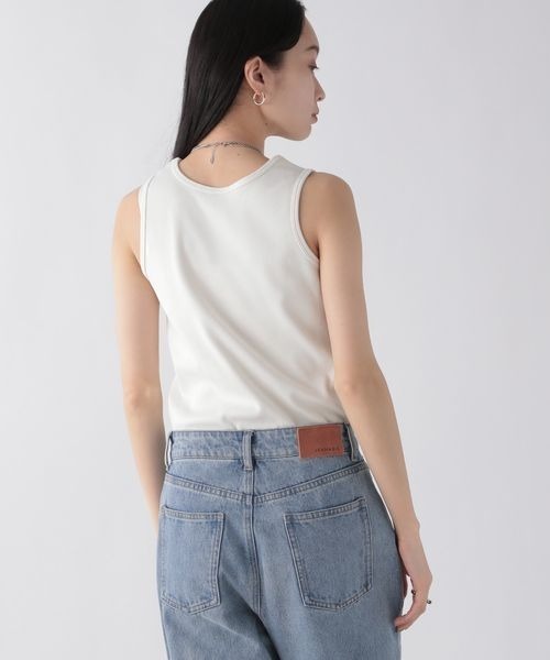 JEANASIS（ジーナシス）の「70デニールキョウネンソリッドタンク/191835（タンクトップ・レディース・オフホワイト/オレンジ/ブラック・FREE）」の4枚目の写真