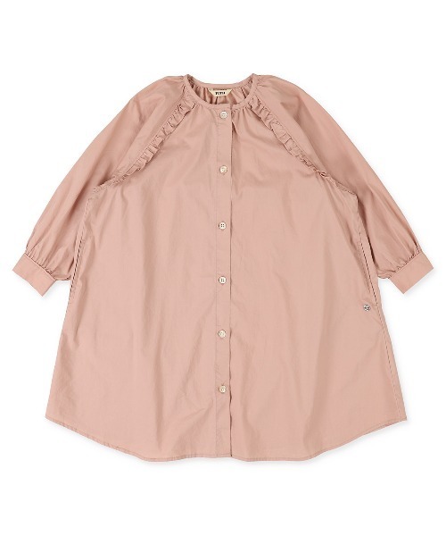 FITH（フィス）の「ハイゲージコットン フリルギャザー 膝丈ワンピース（ワンピース・キッズ・ライトグリーン/チャコールグレー/ピンク・110/90/100/120）」の2枚目の写真