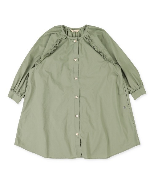 FITH（フィス）の「ハイゲージコットン フリルギャザー 膝丈ワンピース（ワンピース・キッズ・ライトグリーン/チャコールグレー/ピンク・110/90/100/120）」の13枚目の写真