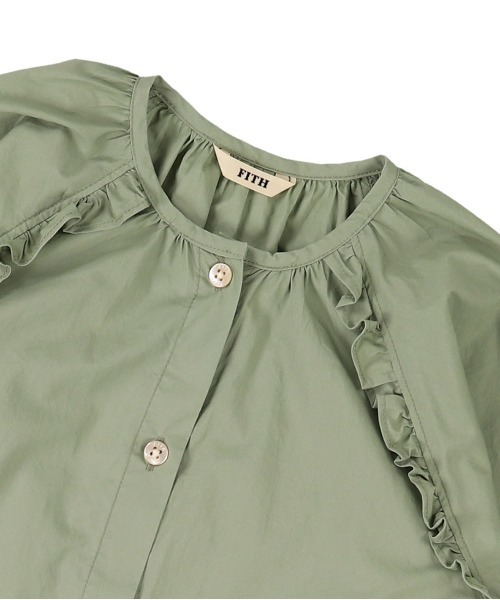 FITH（フィス）の「ハイゲージコットン フリルギャザー 膝丈ワンピース（ワンピース・キッズ・ライトグリーン/チャコールグレー/ピンク・110/90/100/120）」の6枚目の写真