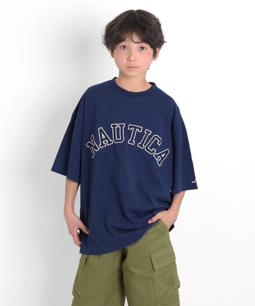 NAUTICA(ノーティカ)の「【NAUTICA】フロントロゴアップリケ刺繍ビッグ半袖Tシャツ(Tシャツ/カットソー・キッズ・ホワイト/チャコールグレー/ブラック/インディゴブルー・M/XL/L)」の4枚目の写真