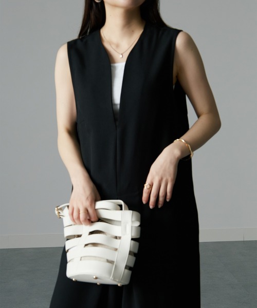 RANAN（ラナン）の「麻調オールインワン（つなぎ/オールインワン・レディース・ブラック/ブラウン系・M/L/LL）」の2枚目の写真