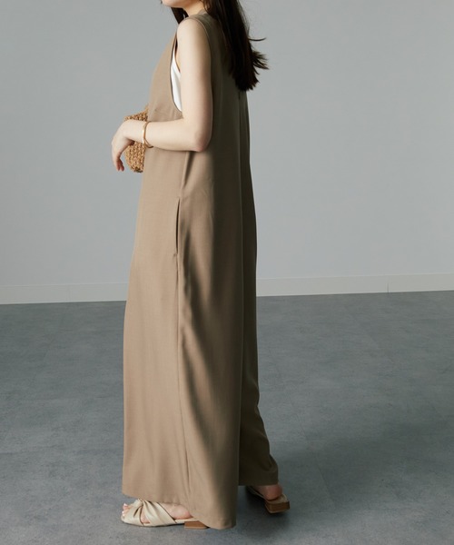 RANAN（ラナン）の「麻調オールインワン（つなぎ/オールインワン・レディース・ブラック/ブラウン系・M/L/LL）」の17枚目の写真