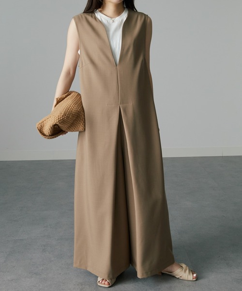 RANAN（ラナン）の「麻調オールインワン（つなぎ/オールインワン・レディース・ブラック/ブラウン系・M/L/LL）」の20枚目の写真