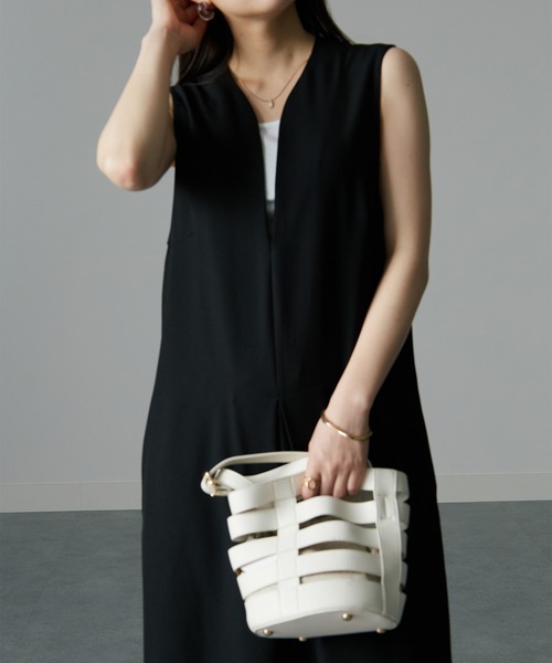 RANAN（ラナン）の「麻調オールインワン（つなぎ/オールインワン・レディース・ブラック/ブラウン系・M/L/LL）」の6枚目の写真