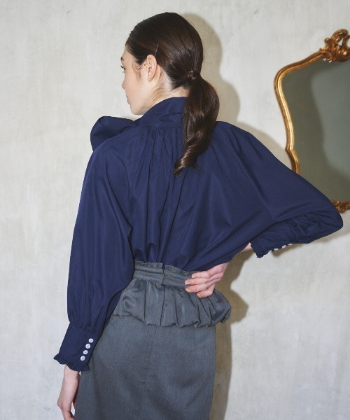 MIRO AMURETTE(ミロアミュレット)の「bowtie raglan blouse/ボウタイブラウス(シャツ/ブラウス・レディース・ホワイト/ネイビー・FREE)」の10枚目の写真