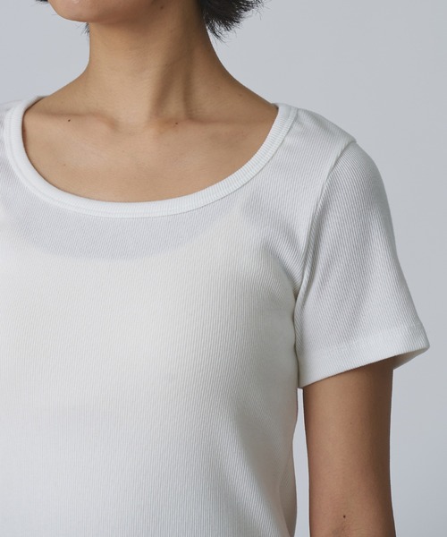 Abor(アボア)の「【Abor】リブハーフスリーブTシャツ(Tシャツ/カットソー・レディース・イエロー/ブラック/アイボリー・FREE)」の11枚目の写真