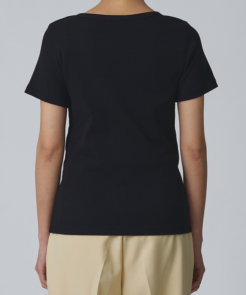Abor(アボア)の「【Abor】リブハーフスリーブTシャツ(Tシャツ/カットソー・レディース・イエロー/ブラック/アイボリー・FREE)」の18枚目の写真