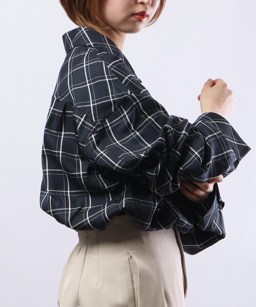 FUNALIVE（ファンアライブ）の「チェック柄ルーズシャツ（シャツ/ブラウス・メンズ・ピンク/ベージュ/ネイビー/ブラック・L/M）」の12枚目の写真