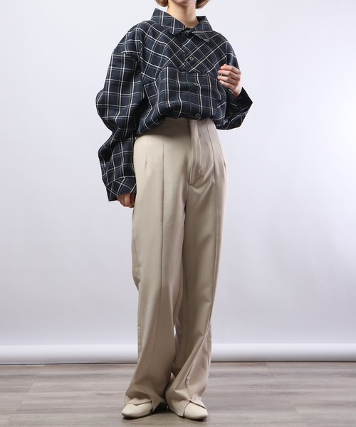 FUNALIVE（ファンアライブ）の「チェック柄ルーズシャツ（シャツ/ブラウス・メンズ・ピンク/ベージュ/ネイビー/ブラック・L/M）」の16枚目の写真