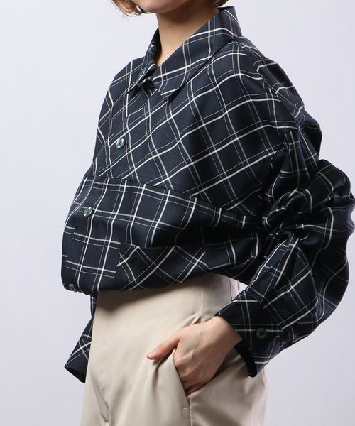 FUNALIVE（ファンアライブ）の「チェック柄ルーズシャツ（シャツ/ブラウス・メンズ・ピンク/ベージュ/ネイビー/ブラック・L/M）」の11枚目の写真