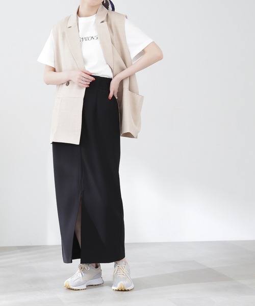 N.（N. Natural Beauty Basic）（エヌエヌナチュラルビューティーベーシック）の「【S Size Line】◆ハイウエストナロースカート（スカート・レディース・ブラック/グレー・SMALL/MEDIUM）」の8枚目の写真