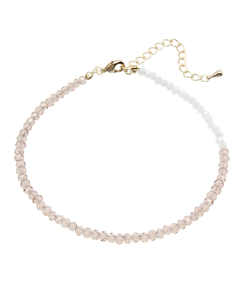 PICHE ABAHOUSE(ピシェ アバハウス)の「★クリアビーズバイカラ―(アンクレット・レディース・ブルー/ピンク/ホワイト・FREE)」の2枚目の写真