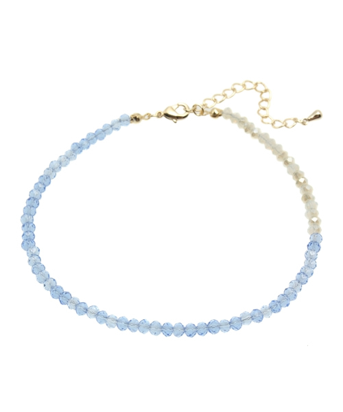 PICHE ABAHOUSE(ピシェ アバハウス)の「★クリアビーズバイカラ―(アンクレット・レディース・ブルー/ピンク/ホワイト・FREE)」の1枚目の写真